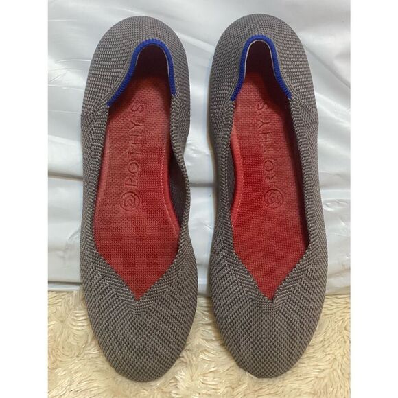 Rothy's Women The Flat Charcoal Knit Textile Round Toe Slip On Ballet Sz 8.5 US - Picture 1 of 7